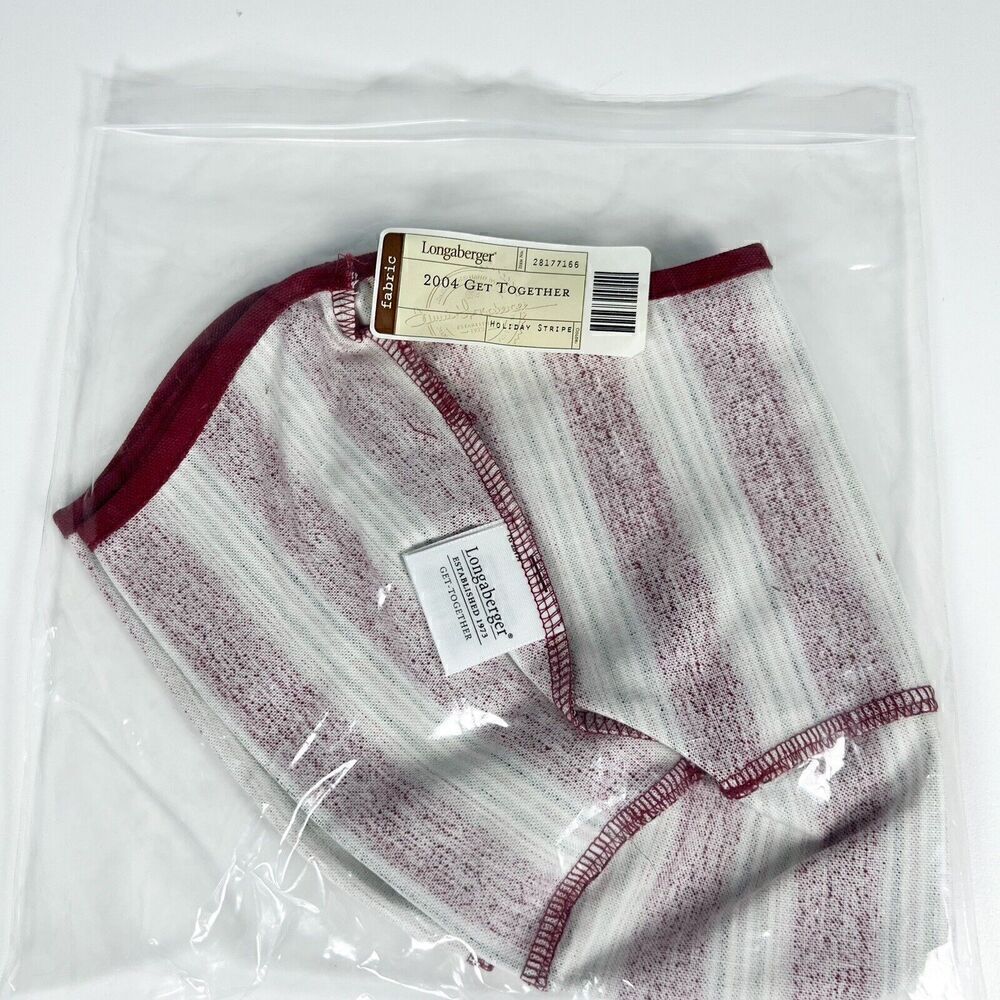 Longaberger 2004 Christmas Get Together Liner Holiday Stripe NEW #28177166
